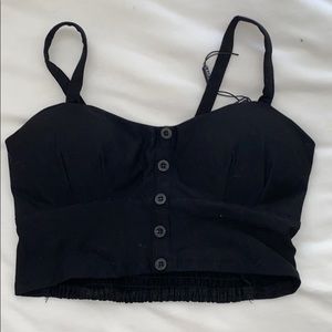 black cropped tank top